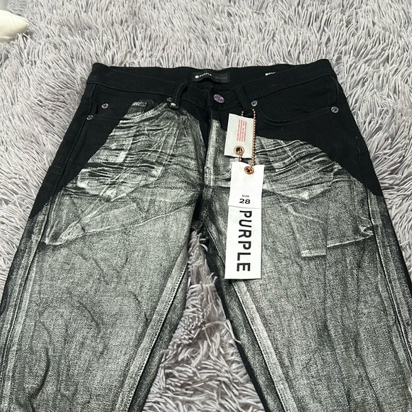 Purple designer jeans